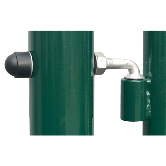 Divviru vārti ar apaļajiem stabiem RAL6005 zaļš H1.5 W3.0m