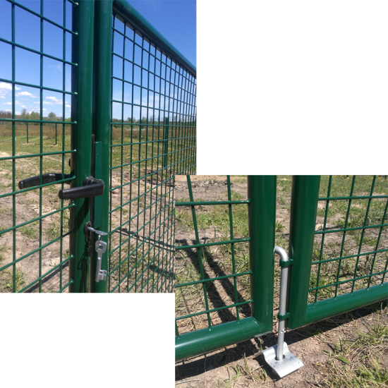 Divviru vārti ar apaļajiem stabiem RAL7016 pelēks H1.2 W4.0m