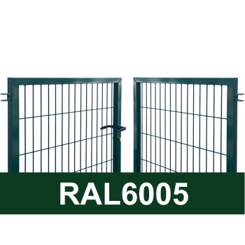 Kvadrātprofilu vārtu vērtnes W4M RAL6005 zaļš H1.2 W4.0m