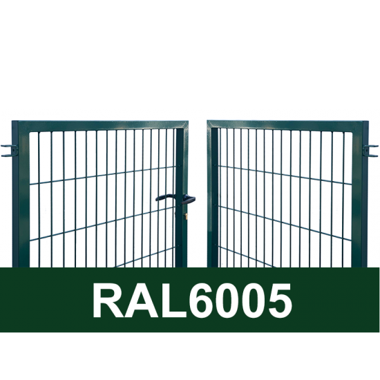 Kvadrātprofilu vārtu vērtnes W4M RAL6005 zaļš H1.2 W4.0m