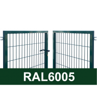 Kvadrātprofilu vārtu vērtnes W4M RAL6005 zaļš H1.73 W4.0m