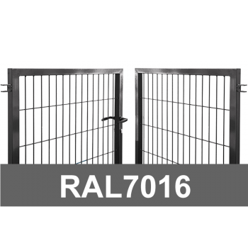 Kvadrātprofilu vārtu vērtnes W4M RAL7016 pelēks H1.2 W4.0m