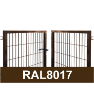 Kvadrātprofilu vārtu vērtnes W4M RAL8017 brūns H1.5 W4.0m