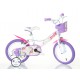 Bērnu velosipēds Bimbo Bike 14'' ''UNICORN'', balts/ violēts/ rozā