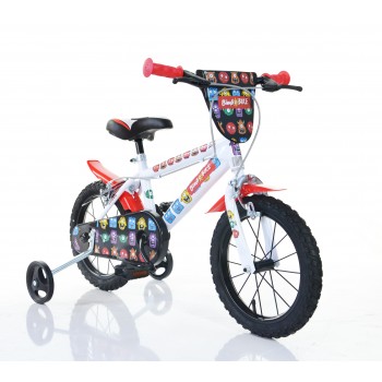 Bērnu velosipēds Bimbo Bike 14'' ''MONSTER'', melns/ sarkans/ balts