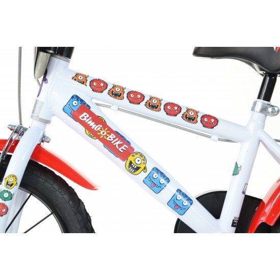 Bērnu velosipēds Bimbo Bike 14'' ''MONSTER'', melns/ sarkans/ balts