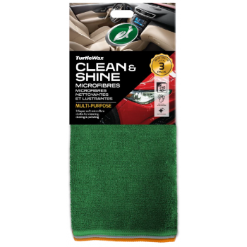 TURTLE WAX Clean&Shine Microfibres 3pcs mikrošķiedras drānas 3 gab., 40 x 40cm