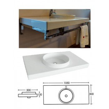 Keram.izlietne ar dv.turēt.105X50,balta, PLANET