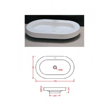 Keramiskā izlietne L935 balta, ULAHOP O