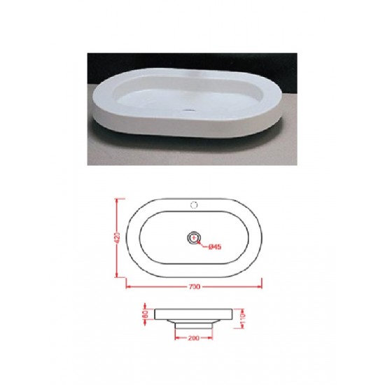 Keramiskā izlietne L935 balta, ULAHOP O