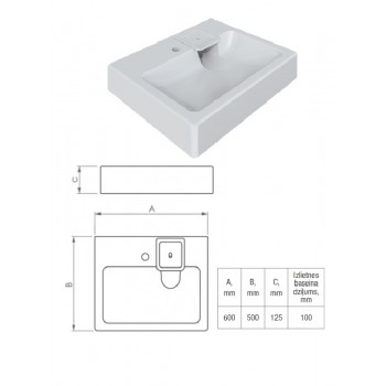 Izlietne virs veļasmašīnas WBX 102 60x50, COMPACTINO