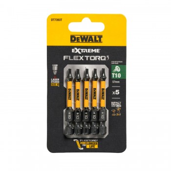FLEXTORQ skrūvgriežu uzgaļi T10 57 mm, DeWALT, 5 gab.