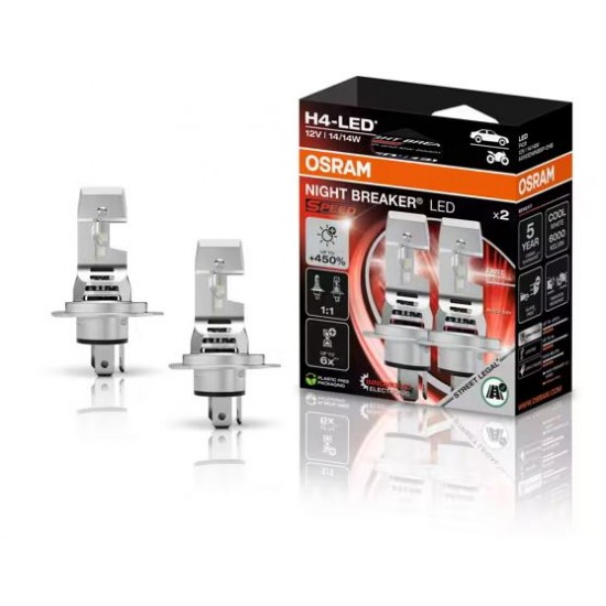 OSRAM NIGHT BREAKER LED SPEED 450 H4 12V 14/14W [5 years warranty]