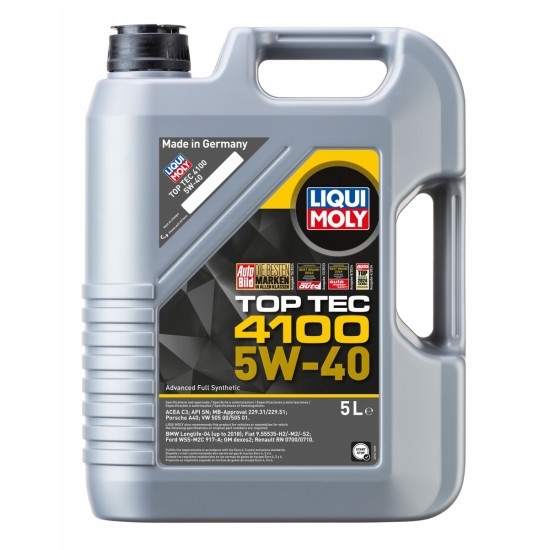 LIQUI MOLY Motoreļļa Top-Tec 4100 SAE 5W-40 5L