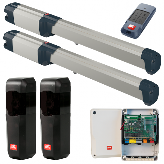 Veramo vārtu automātikas komplekts PHOBOS BT (PHOBOS BT motors x 2 +THALIA vadības bloks + MITTO4 pults + COMPACTA sensori) B25 24V W4.0M 800KG