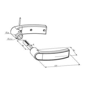 Roktura pāris no poliamīda - 3006P 66mm; 113mm