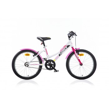 Bērnu velosipēds 20'' ''420 SPORT'', balts/rozā, 6 ātrumi