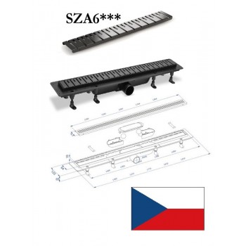 Grīdas ūdens noteka (nerūs.tēr.) SZA6850, 85CM,melns