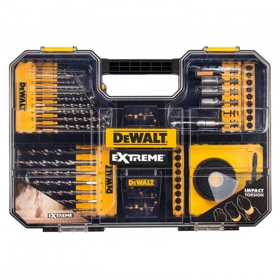 EXTREME uzgaļu un urbju komplekts, DeWALT, 100 gab.