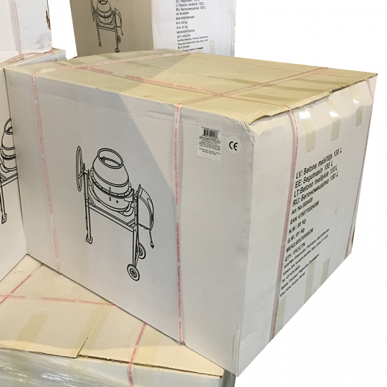 130 L betona maisītājs ar 600 W vara tinumu motoru, neilona zobgredzenu klusai darbībai, augstuma regulēšanu ar bremzi un CE/IP45 drošības standartiem – iespējams labākais savā klasē 130L; 600W;