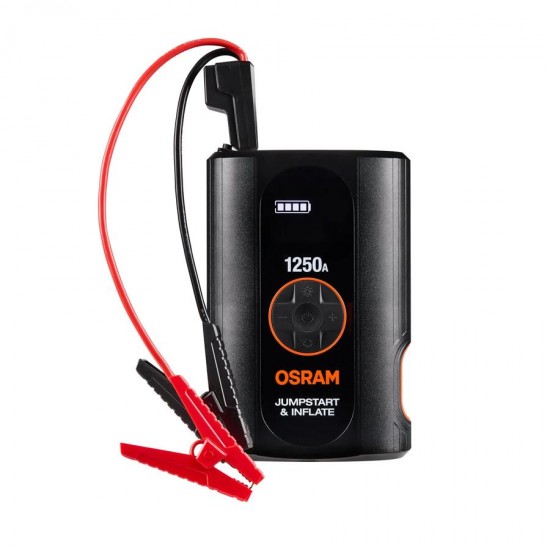 OSRAM BATTERY jumpstart 12V 1250A starting power. 12000mAh. Boost function. PD 60W, tyre inflator 3.5 (13