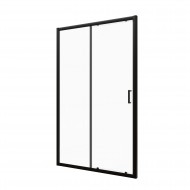 Dušas durvis VENTO Asti 100X195 cm, stikls 6mm Easy Clean caurspīdīgs, melns profils
