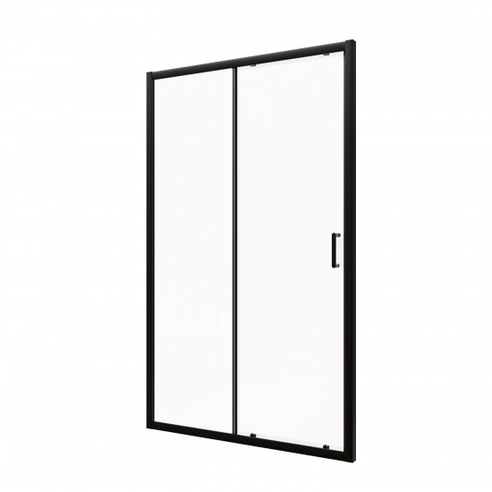 Dušas durvis VENTO Asti 120X195 cm, stikls 6mm Easy Clean caurspīdīgs, melns profils