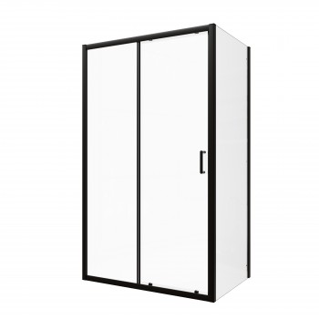 Dušas durvis VENTO Asti 120X195 cm, stikls 6mm Easy Clean caurspīdīgs, melns profils