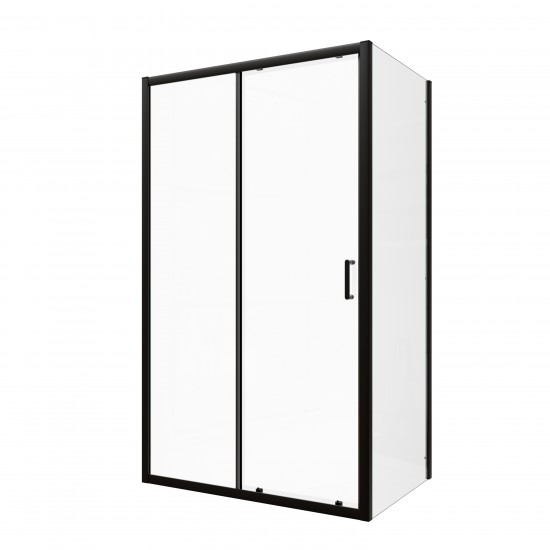 Dušas durvis VENTO Asti 120X195 cm, stikls 6mm Easy Clean caurspīdīgs, melns profils