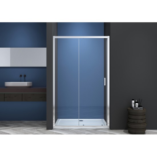 Dušas durvis VENTO Asti 110X195 cm, stikls 6mm Easy Clean caurspīdīgs, hromēts profils
