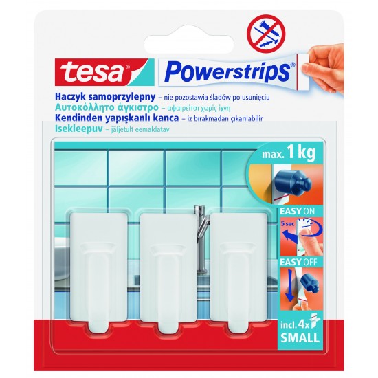 TESA Powerstrips āķi S Classic balti 2gb