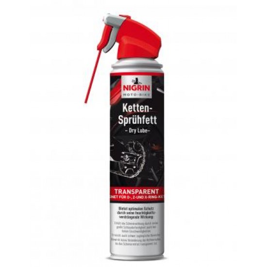 NIGRIN MOTO-BIKE ķēdes smērviela – sausa eļļošana (caurspīdīga, 400 ml)