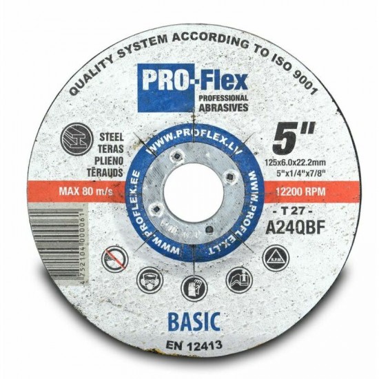 Slīpripa Pro-Flex, 125x6.0x22.2mm