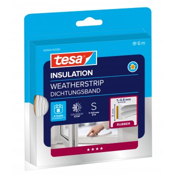 WEATHERSTRIP, E-PROFILE, EPDM WHITE, 6M:9MM