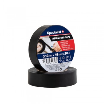 SPECIALIST+ izolācijas lenta, 0,13 x 19 mm, melna, 20 m