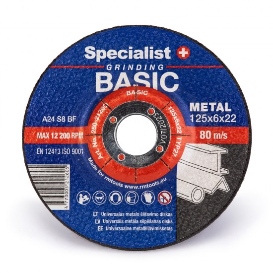 SPECIALIST+ slīpēšanas disks BASIC, 125 x 6 x 22 mm