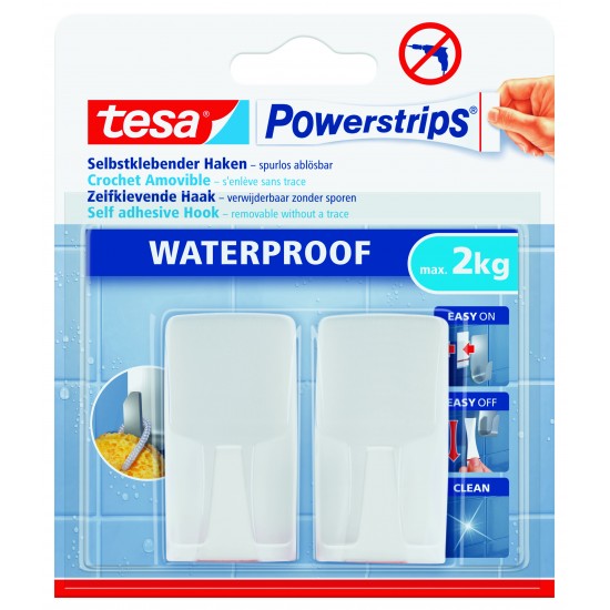 TESA Powerstrips ūdensizturīgi āķi L taisnstūrveida 2gb