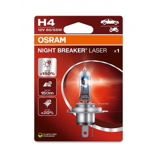 OSRAM NIGHT BREAKER LASER +150% H4 60/55W 12V P43T