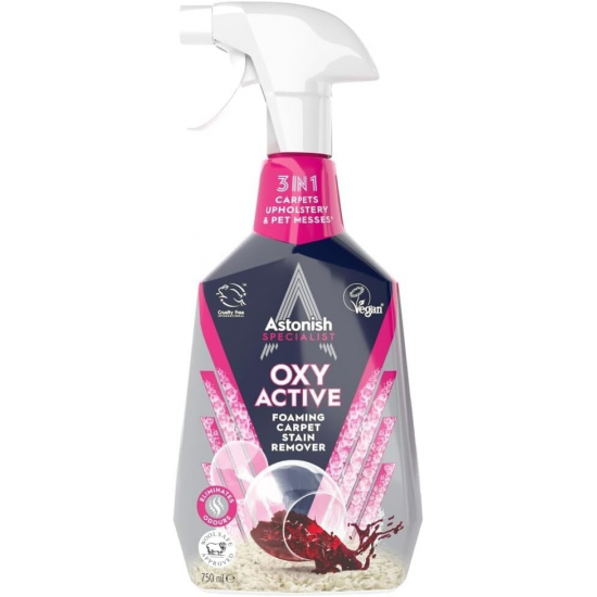 ASTONISH Specialist Oxy Active Foaming Carpet Stain Remover Putojošs paklāju tīrītājs 750ml