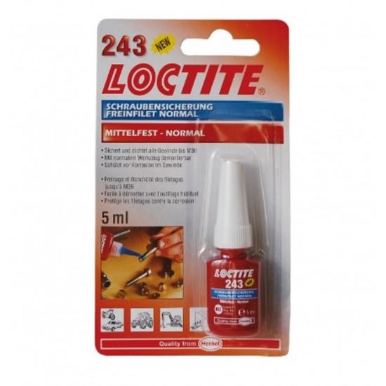 LOCTITE Vidējas stiprības vītņu fiksators 243, zils, 5 ml