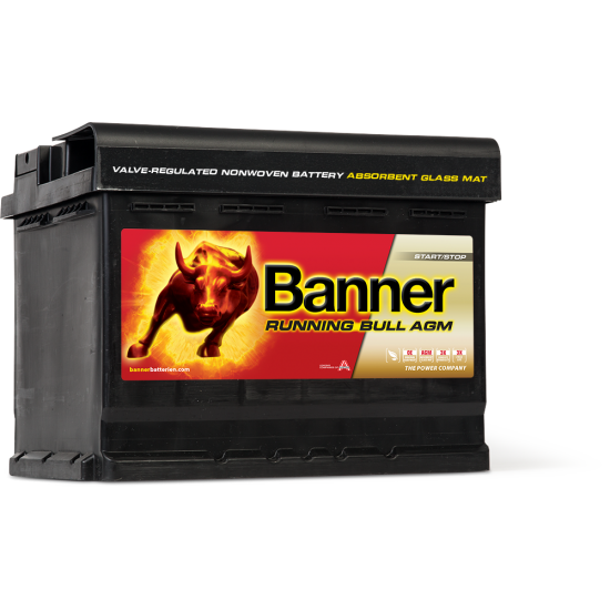 BANNER Running Bull AGM akumulators, 12V, 60Ah, 640En