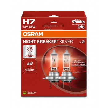 OSRAM NIGHT BREAKER SILVER +100% H7  55W 12V PX26D 2 gb