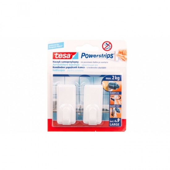 TESA Powerstrips āķi L Classic balti 2gb