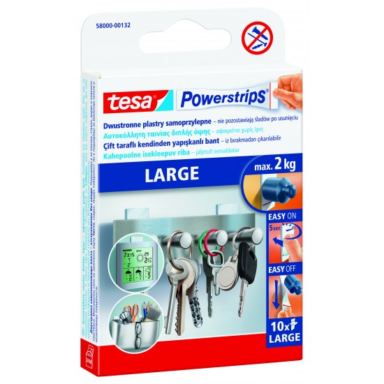 TESA Powerstrips Large Pašlīmējošas līmsloksnes 10gb
