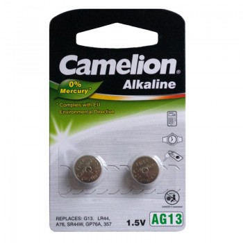 Bez dzīvsudraba mikrošūna, LR44/AG13, 1.5V, CAMELION, 2 gab.