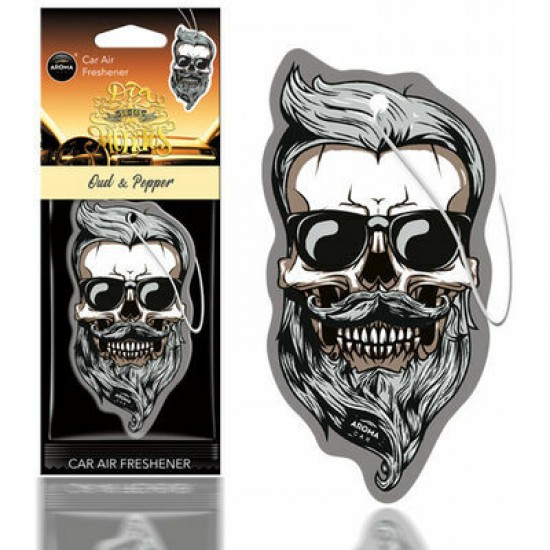 Aroma Car gaisa atsvaidzinātājs Dia de los Muertos Oud & Pepper Skull