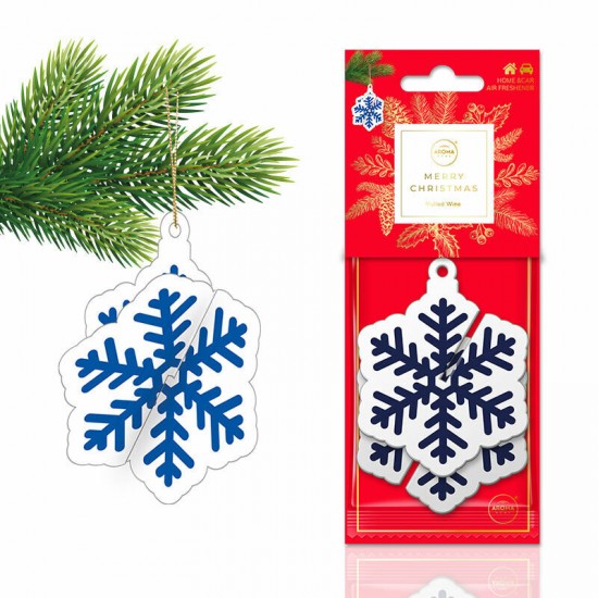 Aroma Car gaisa atsv. Xmass 3D Snowflake Blue Mulled Wine