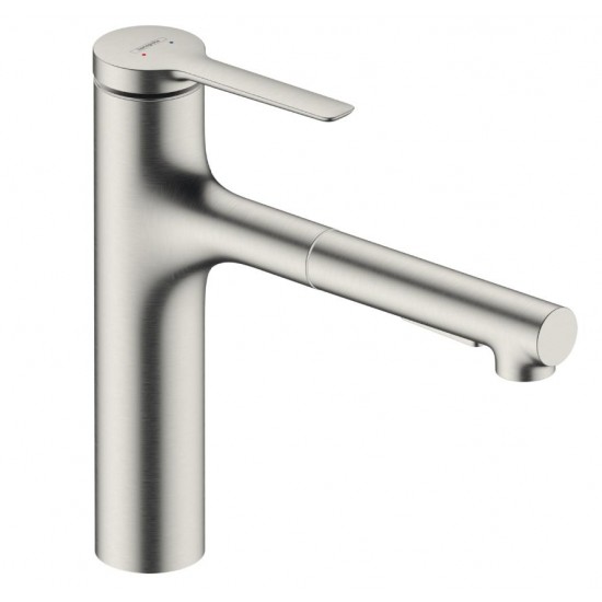 Virtuves izlietnes maisītājs ar izvelkamu dušu Zesis M33-160 2jet, stainless steel finish+ sBox Lite