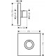 Iebūvējamā termostata ShowerSelect Square Highflow virsapmetuma daļa, hroms