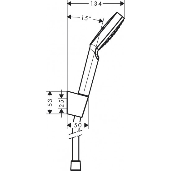 Rokas dušas komplekts Crometta 1jet Porter, 1250 mm, balts/hroms